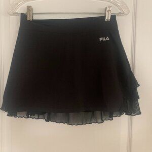 FILA Black Tennis Skirt with Ruffle Back